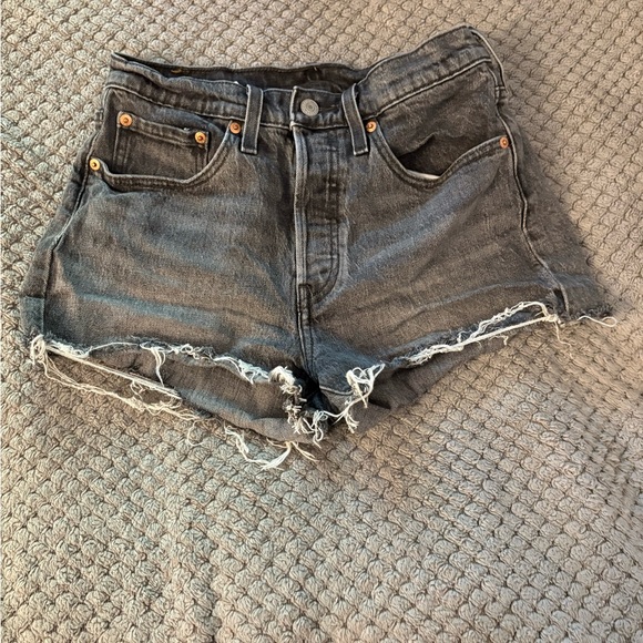 Levi's Pants - Levi's Gray Jean Shorts Distressed High-Waisted